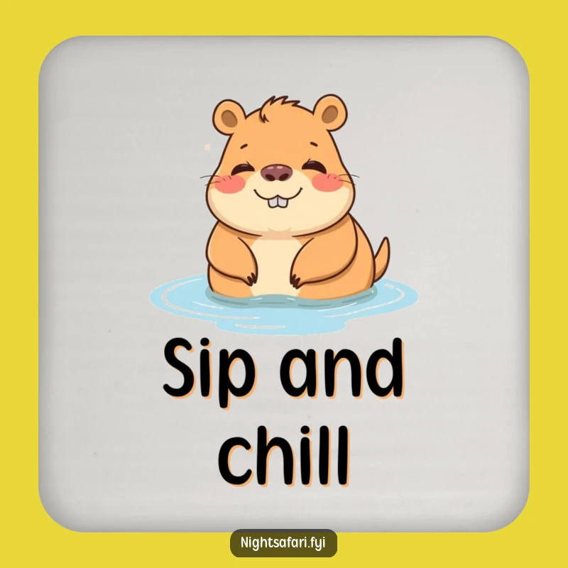 Funny Capybara Coasters: Relaxing Water Protection for Tables