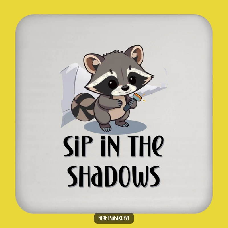 Funny Raccoon Coaster: Protect Surfaces, Charming Funny Gift