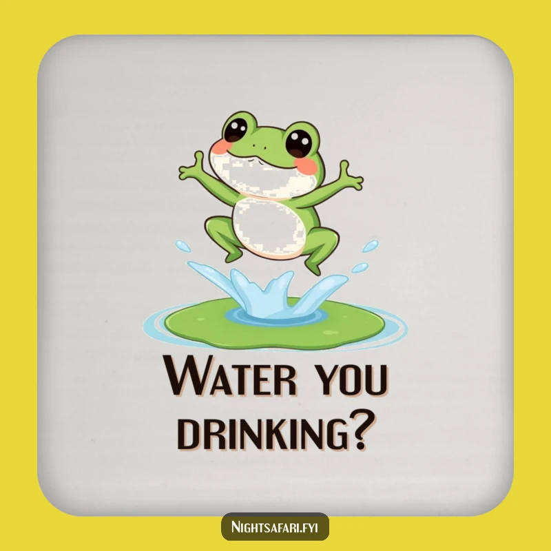 Funny Giggling Frog Drink Coaster - Protect Surfaces with Hilarious Amphibian Style