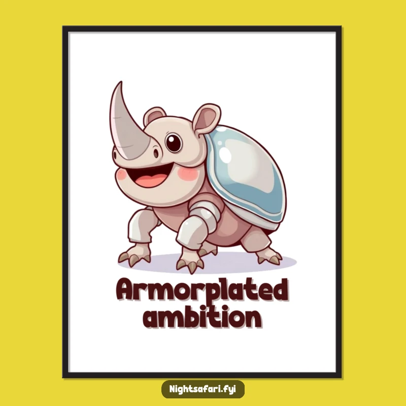 Funny Rhinoceros Beetle Poster Inspiring Wall Art For Strong Spaces