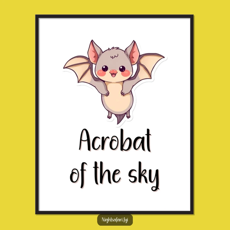 Funny Bat Poster - Playful Art Print, Hilarious Wall Decor Gift