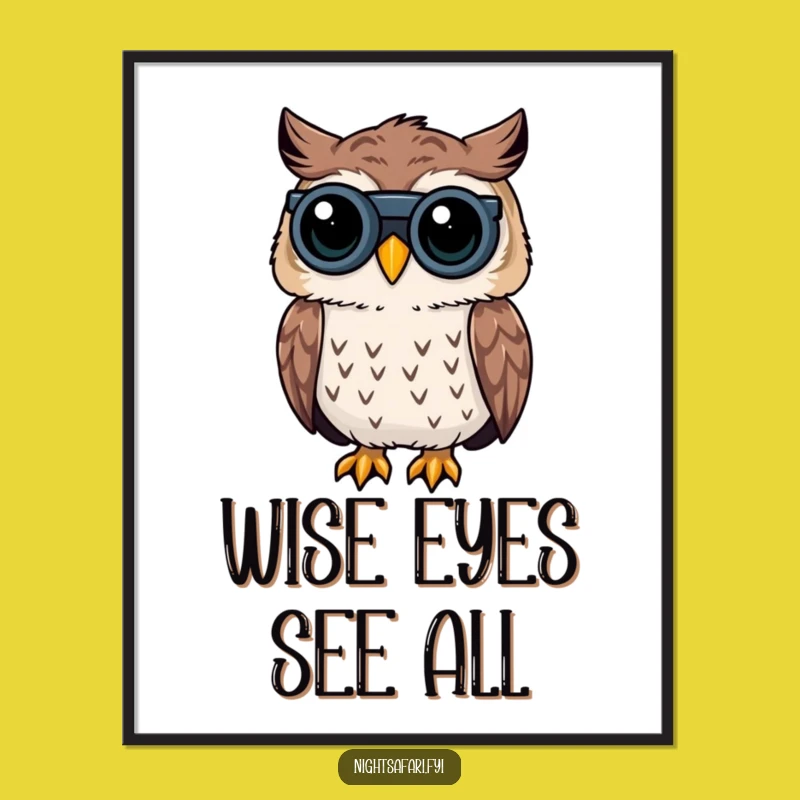 Funny Owl Poster: Curious Peering - Hilarious Wall Art Gift
