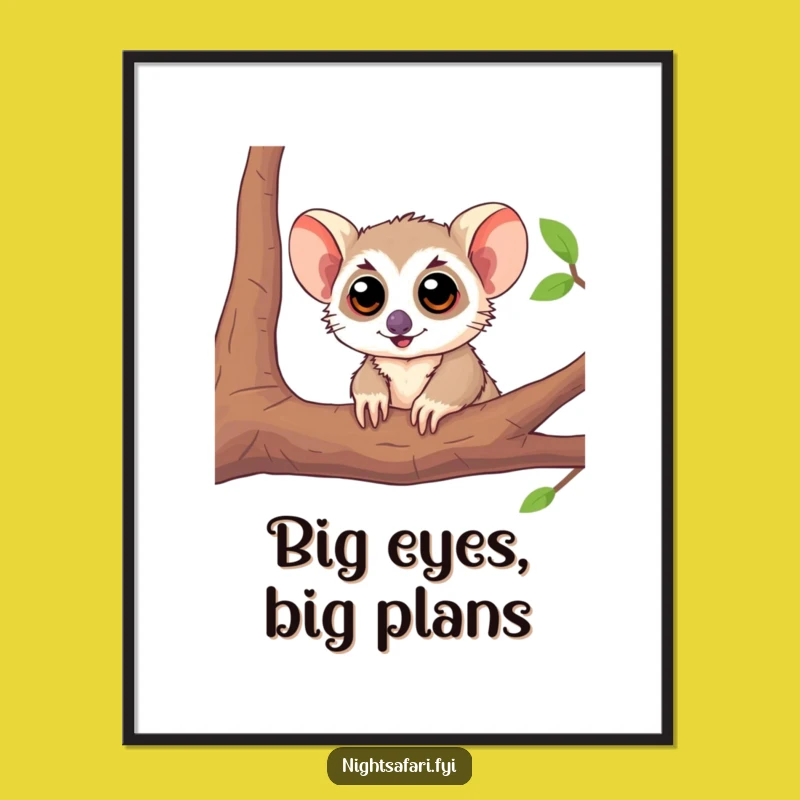 Funny Tarsier Large Eyes Poster: Whimsical Art for Curious Minds