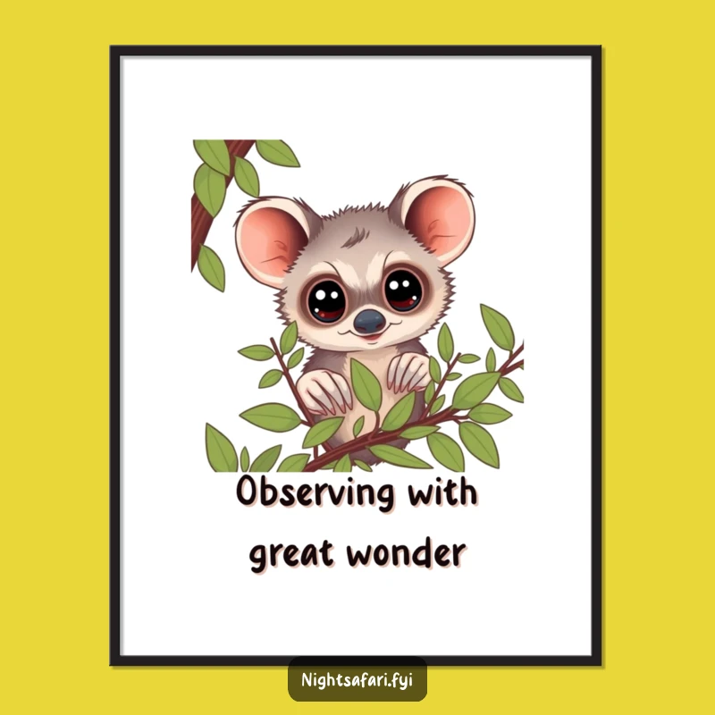 Funny Bushbaby Big Eyes Poster Enchanting Wall Art For Curious Spaces