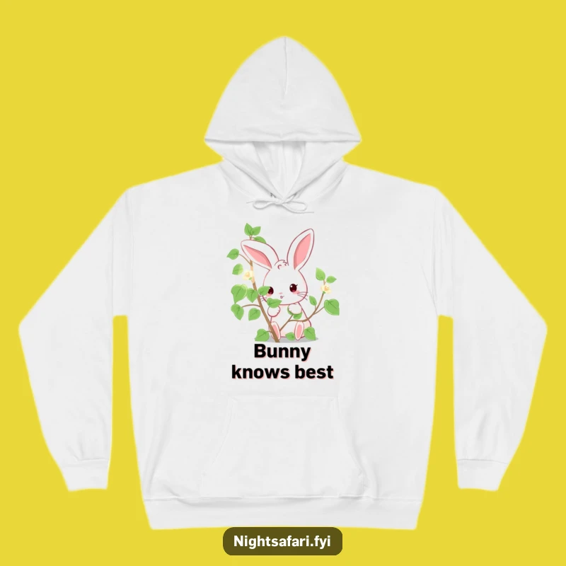 Funny Cute Bunny Hoodie: Cozy Up with Peeking Luminous Vine Fun!