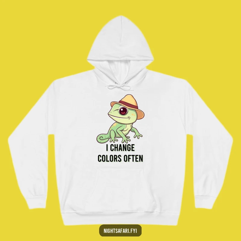 Funny Chameleon Safari Hat Hoodie Cozy Gift For Color Changing Enthusiasts