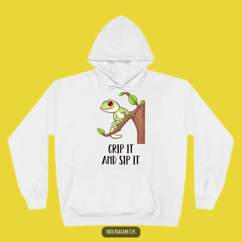 Funny Gecko Hoodie: Cozy & Cheerful Climber Sweatshirt for Cool Days