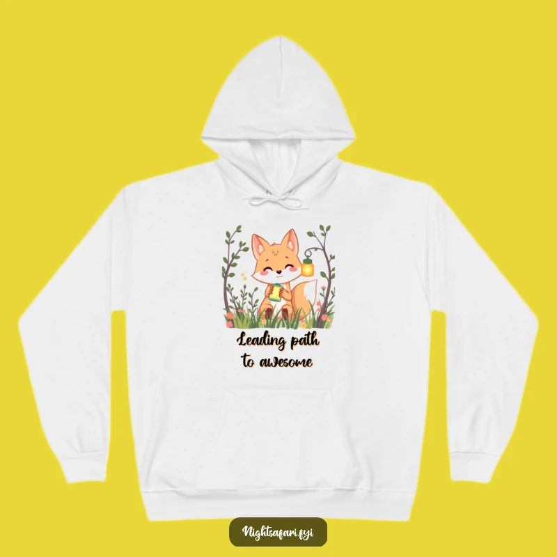 Funny Smiling Fox Lantern Hoodie - Cozy Playful Peek Gift