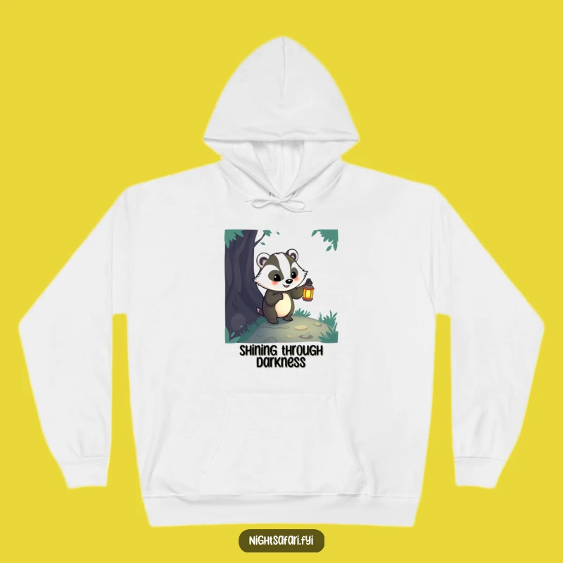 Funny Badger Lantern Hoodie: Cozy Explorer Gear, Warm Funny Gift