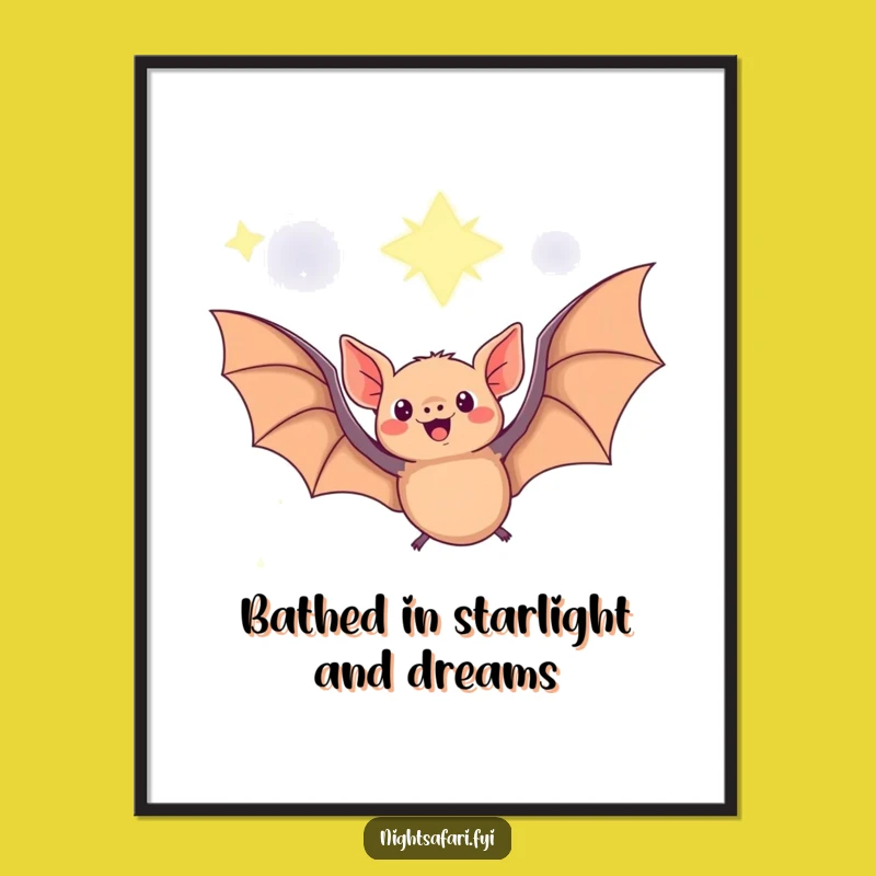 Free Printable Fruit Bat Wall Art: Funny Night Sky Downloadable Decor for Dreams