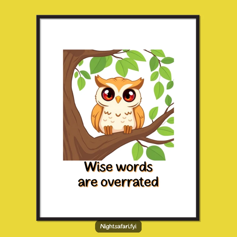 Free Printable Curious Owl Wall Art - Funny Downloadable Decor for Nature Lovers!