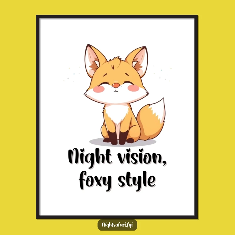 Free Printable Fox Wall Art: Glowing Nose Fox Art, Downloadable Nighttime Whimsy
