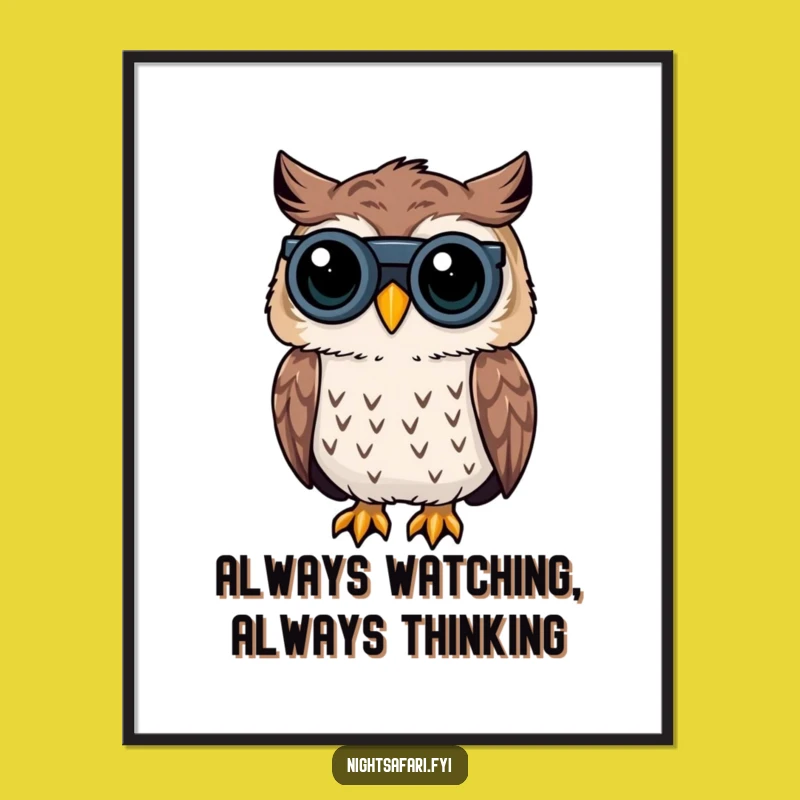 Free Printable Funny Owl Wall Art Downloadable Quirky Decor Gift