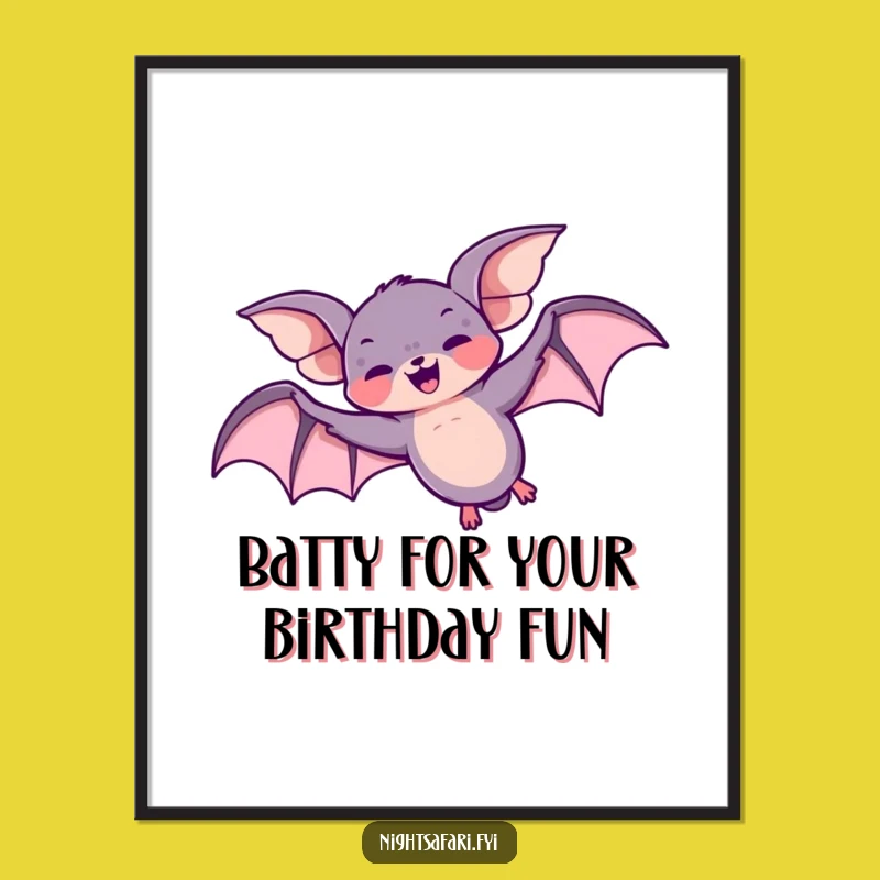 Free Printable Wall Art: Giggling Bat Loop-the-Loop Funny Downloadable Decor