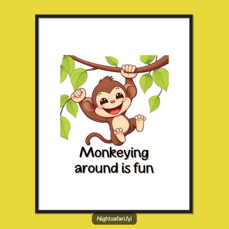 Free Printable Monkey Wall Art: Funny Jungle Animal Downloadable Decor