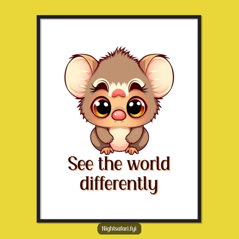 Funny Free Printable Wall Art: Curious Tarsier's Wide Eyes in Downloadable Art