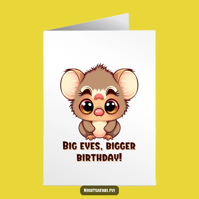 Free Printable Birthday Card: Curious Tarsier Peeks for a Playful DIY Gift