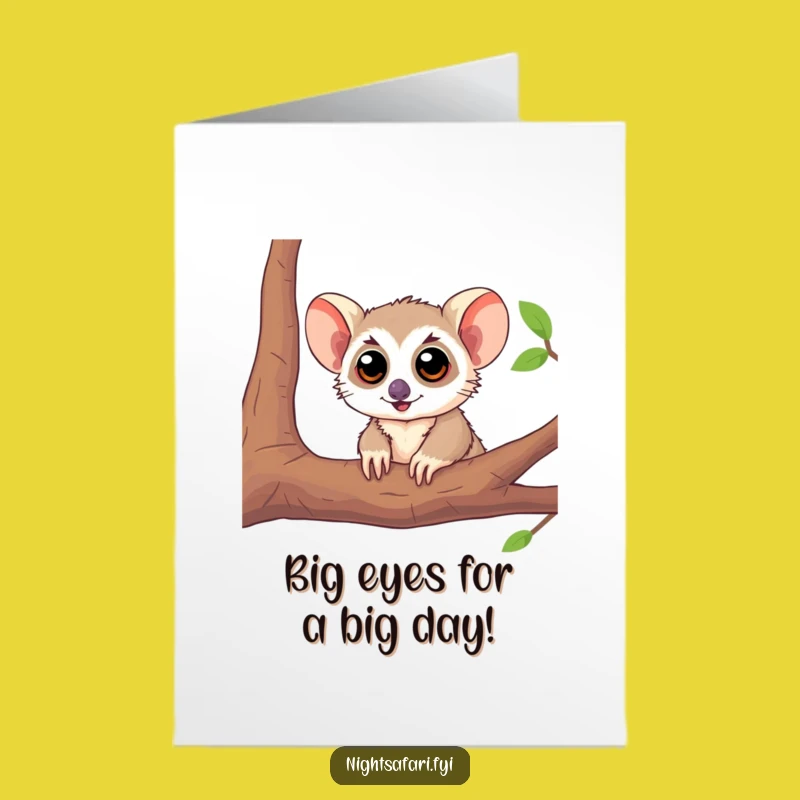 Free Printable Birthday Card: Playful Tarsier Peek - Downloadable Fun Gift!