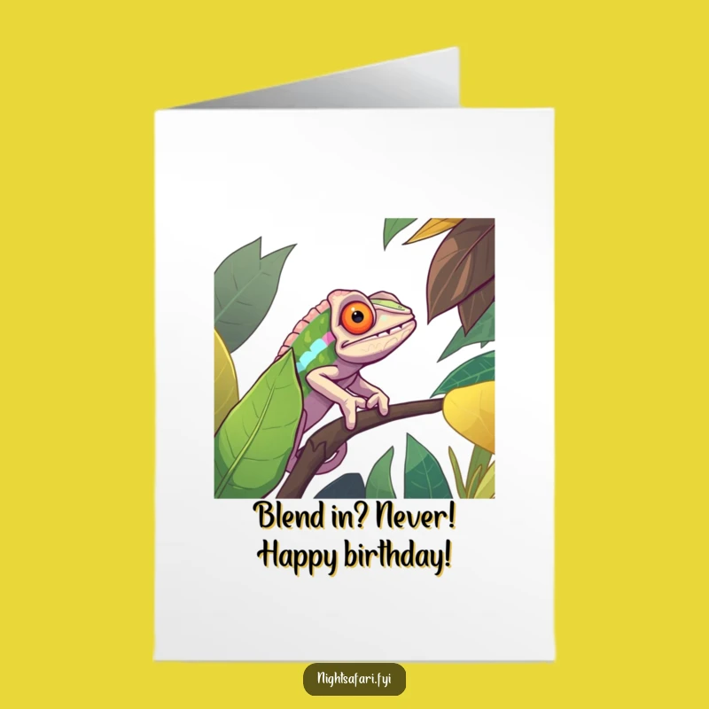 Free Printable Chameleon Birthday Card: Funny Downloadable Gift for a Sneaky Celebration!