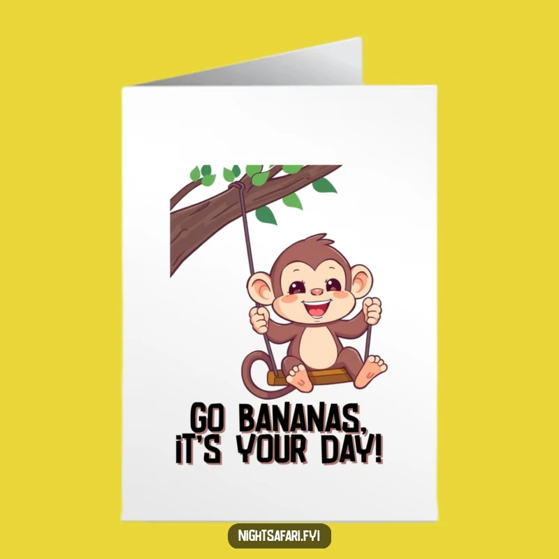 Free Printable Birthday Card: Monkey Headlamp - Funny Downloadable Gift for Adventurers
