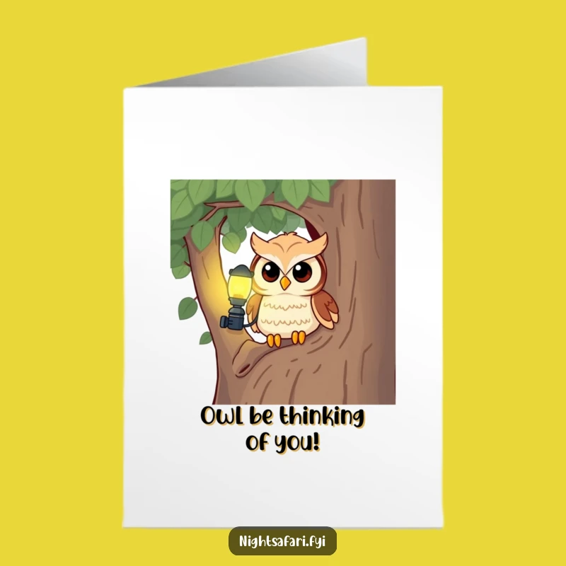 Free Printable Owl Birthday Card: Headlamp Owl Greeting, Downloadable Curious Birthday Wish