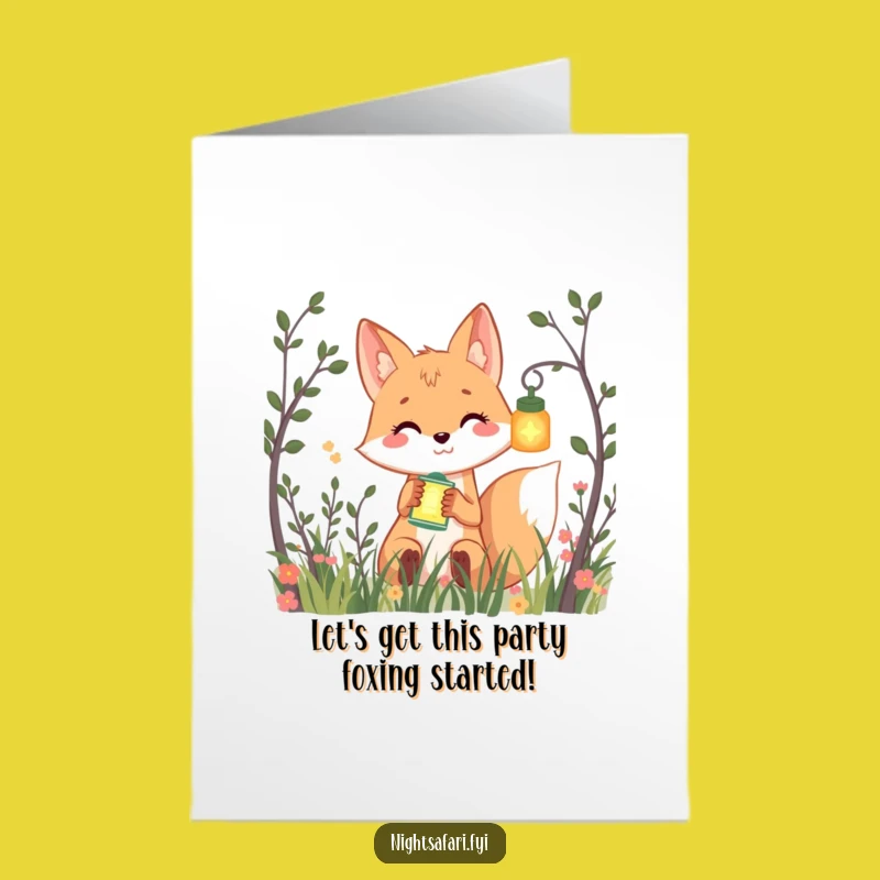 Free Printable Fox Lantern Birthday Card - Funny Downloadable Gift for a Sly Celebration!