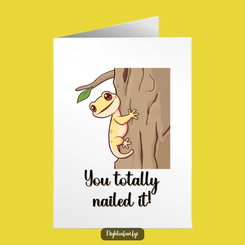Free Printable Congrats Card: Giggling Gecko Success - Unique Downloadable