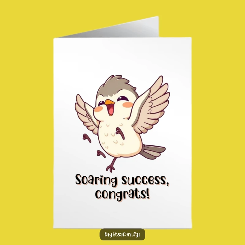 Free Printable Congrats Card: Giggling Nightjar Soars for Your Joyful Occasion