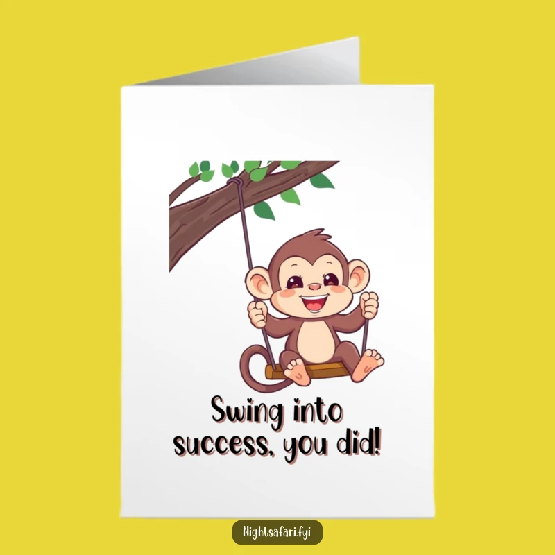 Free Printable Congrats Card: Monkey Headlamp - Funny Downloadable Gift for Achievers