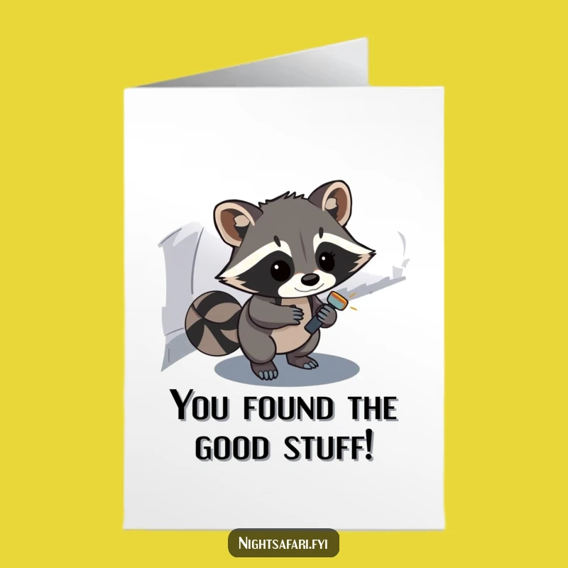 Free Printable Congrats Card: Raccoon Explorer, Downloadable Funny Achievement Gift