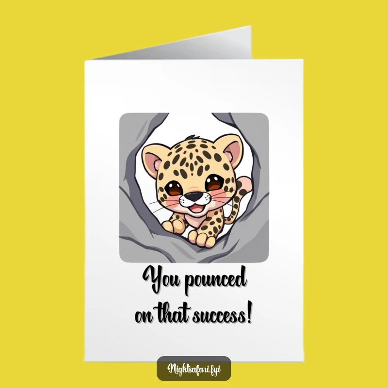 Free Printable Congrats Card: Stealthy Leopard Funny Downloadable Gift for Wins