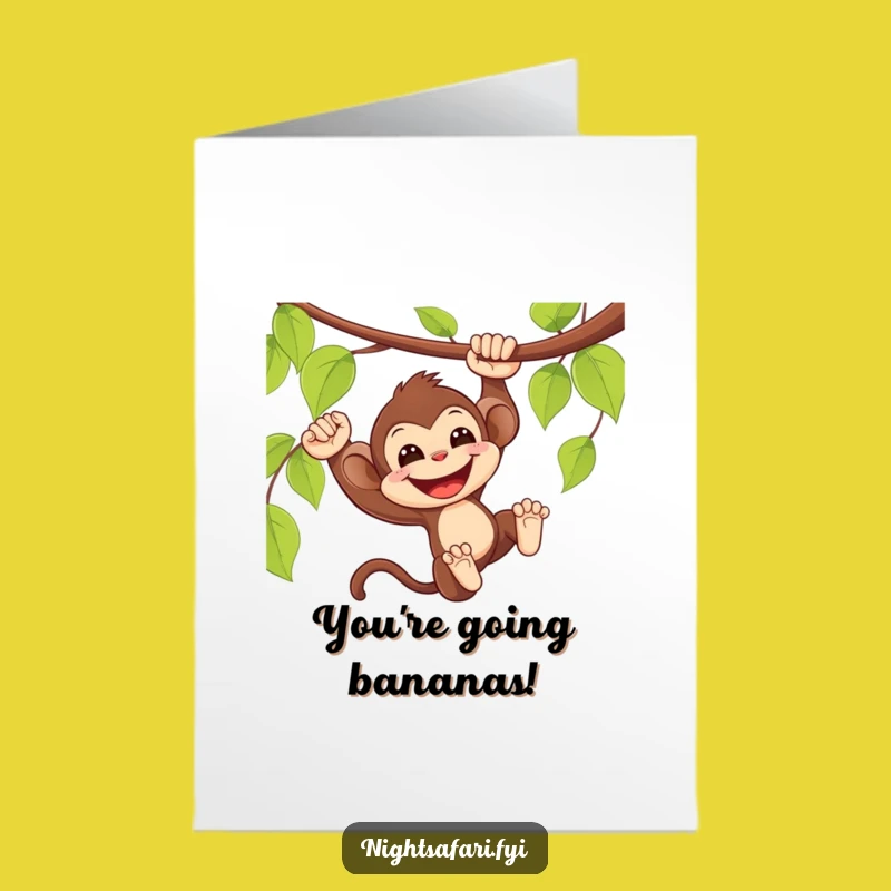 Free Printable Monkey Congratulations Card: Funny Swinging Gift