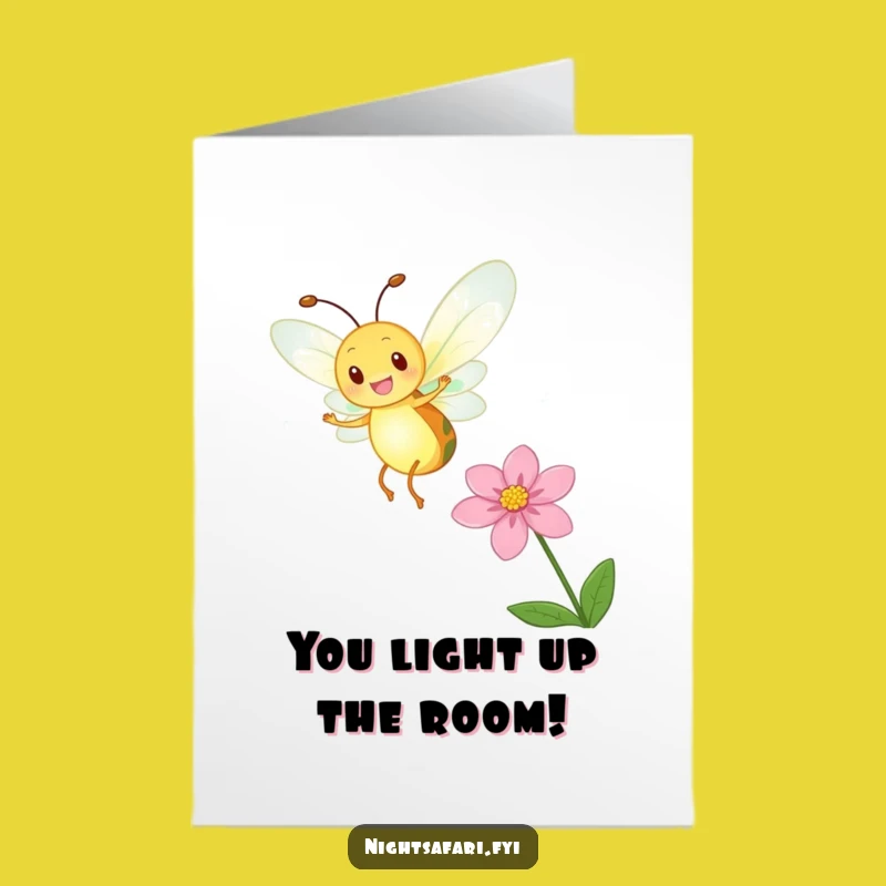 Free Printable Congrats Card: Dancing Firefly - Downloadable Bright Wishes!