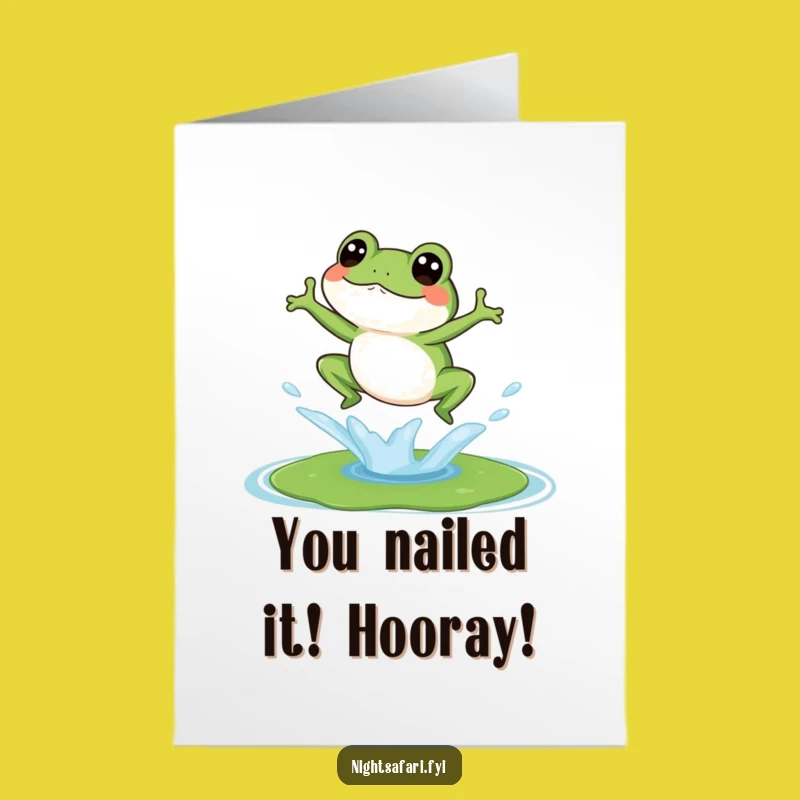 Free Printable Frog Congrats Card: Splashy Success for Your Big News!