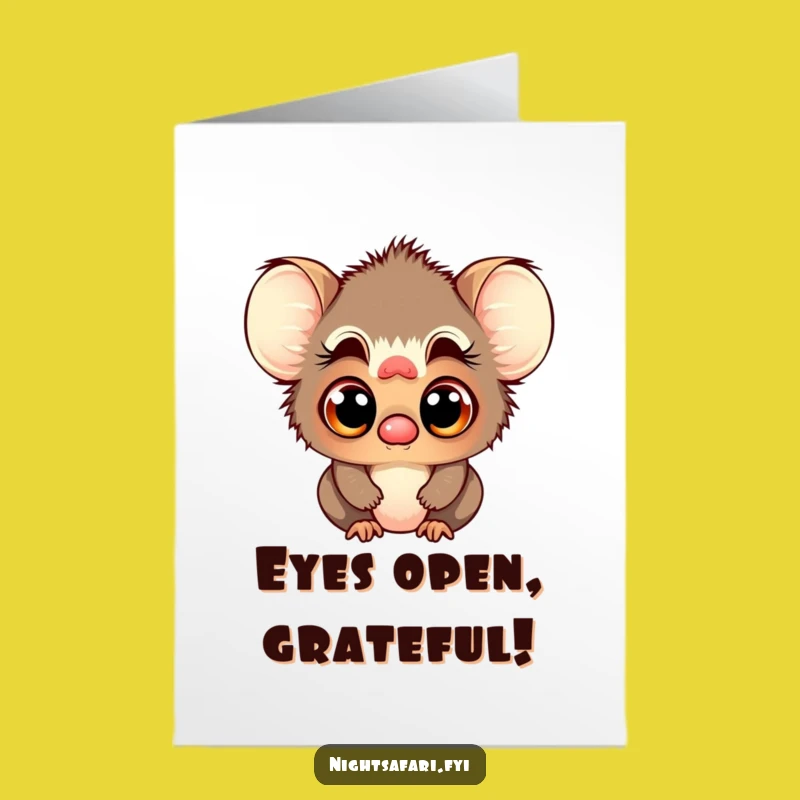 Free Printable Thank You Card: Tarsier's Curious Eyes Say Thanks