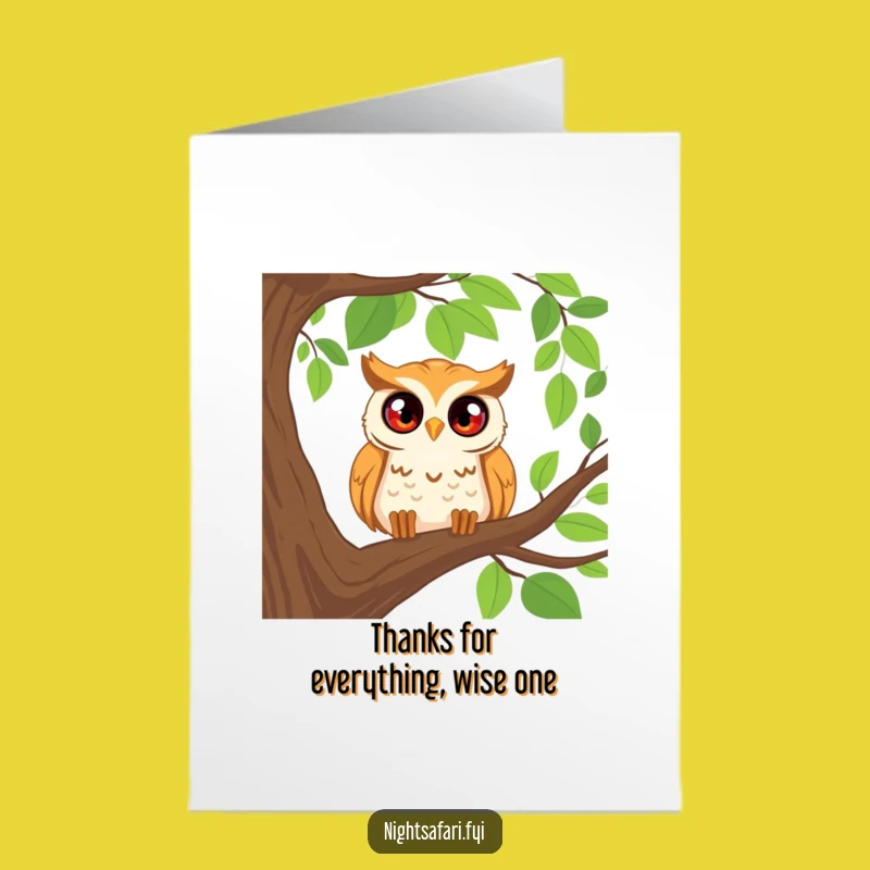 Free Printable Owl Thanks Card - Funny Downloadable Gratitude from a Curious Friend!