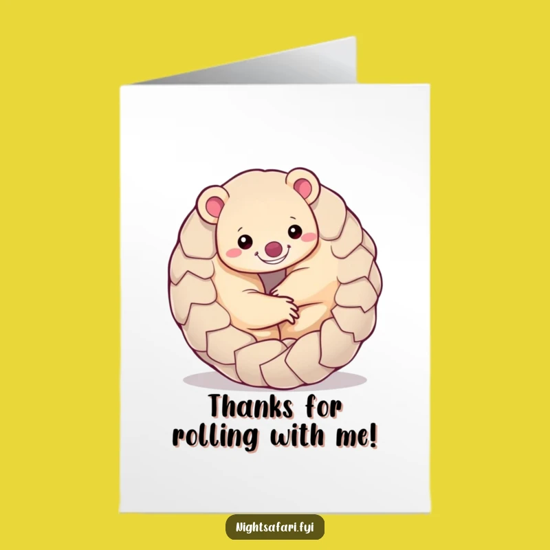 Free Printable Pangolin Thank You Card: Funny Adorable Downloadable Gift for Gratitude