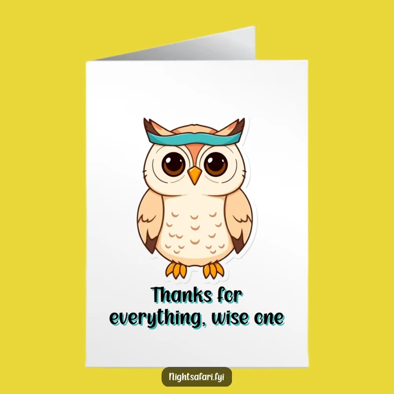 Free Printable Thank You Card: Cute Owl Headband - Funny Downloadable Gift
