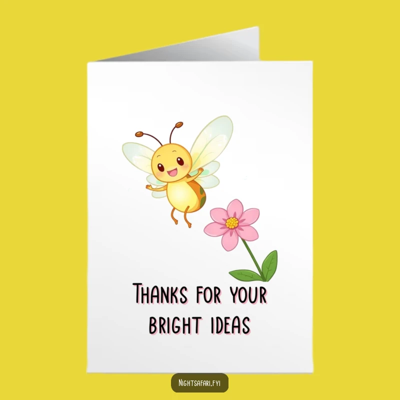 Free Printable Thank You Card: Dancing Firefly - Downloadable Grateful Glow!