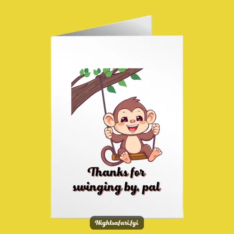 Free Printable Thank You Card: Monkey Headlamp - Funny Downloadable Gift