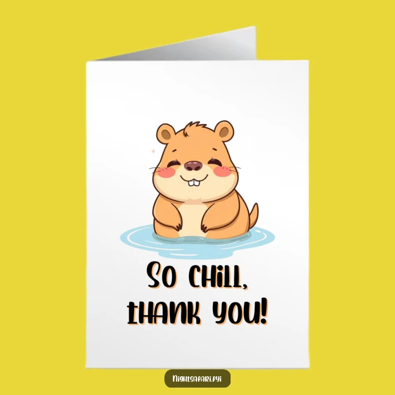 Free Printable Thank You Card: Capybara Says Thanks with Serene Style