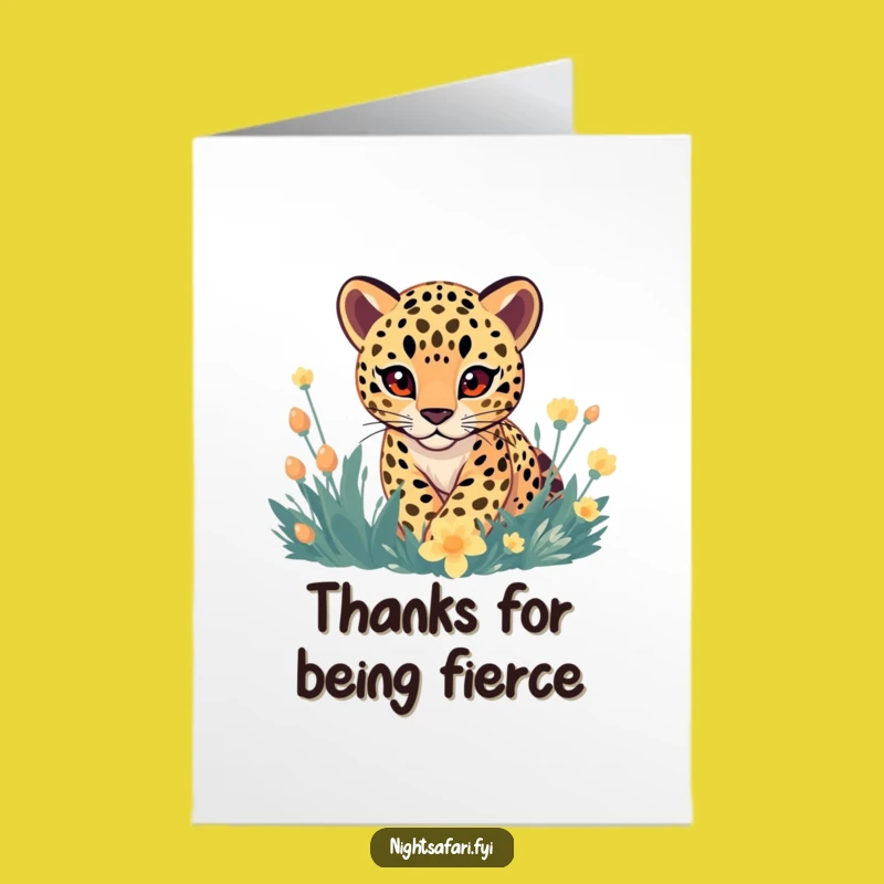 Free Printable Thank You Card: Leopard's Grateful Stalk, Funny Downloadable Thanks!