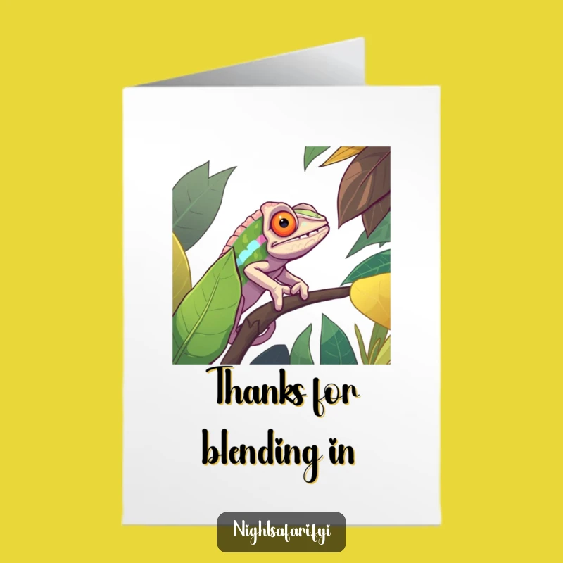 Free Printable Chameleon Thank You Card: Funny Downloadable Gift for Your Appreciation!