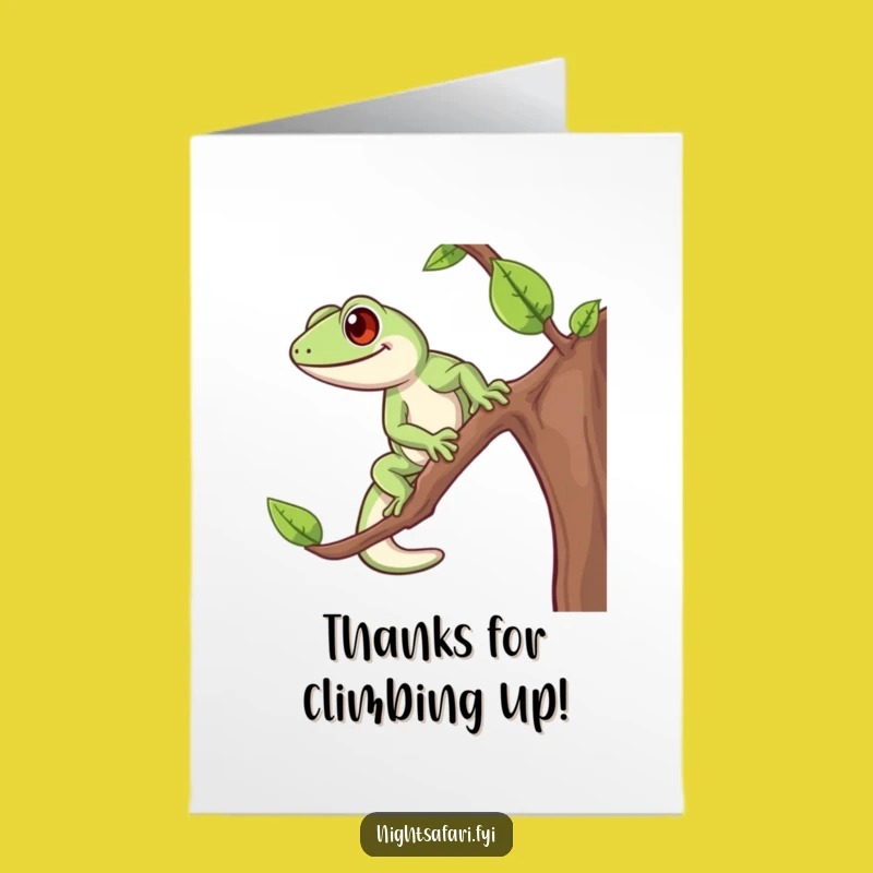 Free Printable Gecko Thank You Card: Funny Appreciative Downloadable Gift Idea
