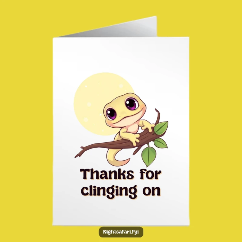 Thank You Free Printable Card: Cute Gecko Design, Downloadable Grateful Greeting