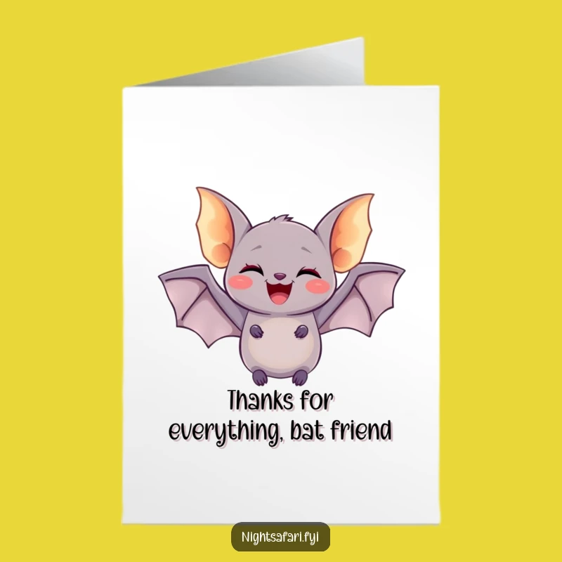 Free Printable Bat Flutter Thank You Card - Funny Downloadable Gratitude with a Swoop!