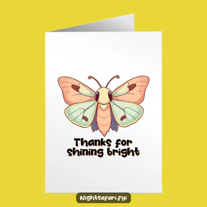 Free Printable Thank You Card: Moth's Light Appreciation, Funny Downloadable Thanks!