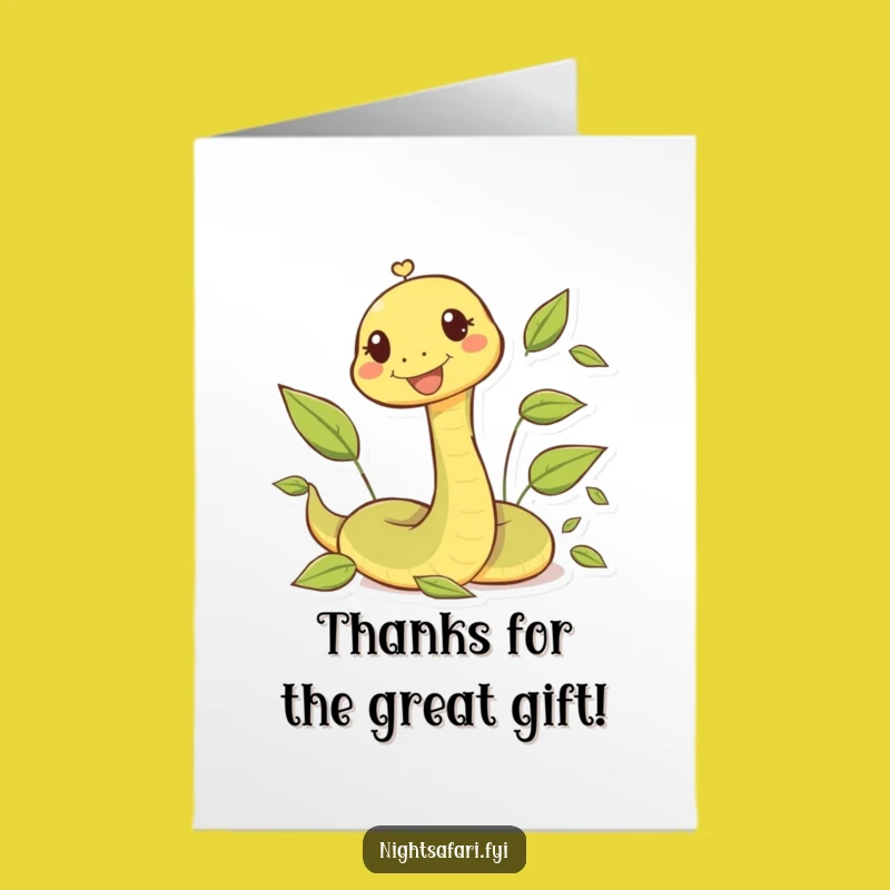 Free Printable Thank You Card: Snake Slither - Funny Downloadable Gift!