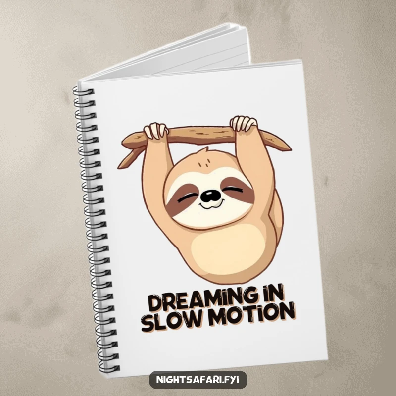 Funny Sloth Wink Notebook: A lined notebook with a cover featuring a sleepy sloth hanging upside down blinking, perfect for a funny gift.