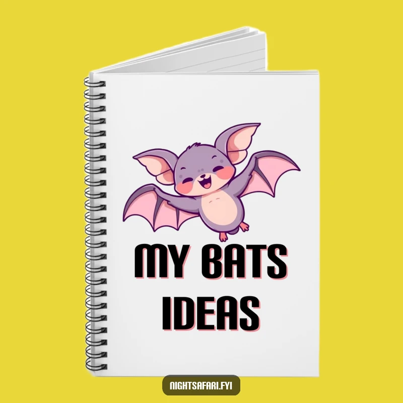 Funny Giggling Bat Notebook, Playful Loop-the-Loop Overhead Journal